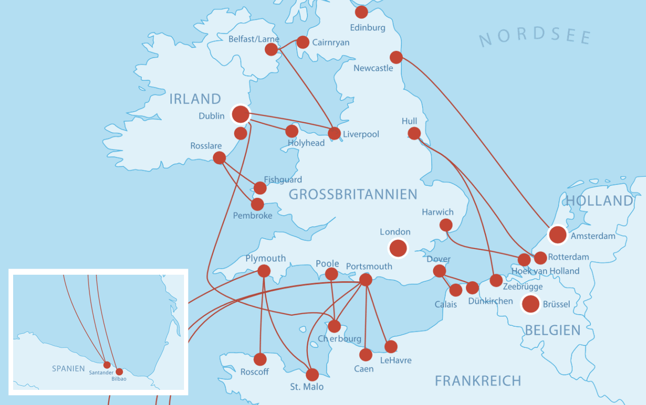 Fährverbindungen nach Grossbritannien