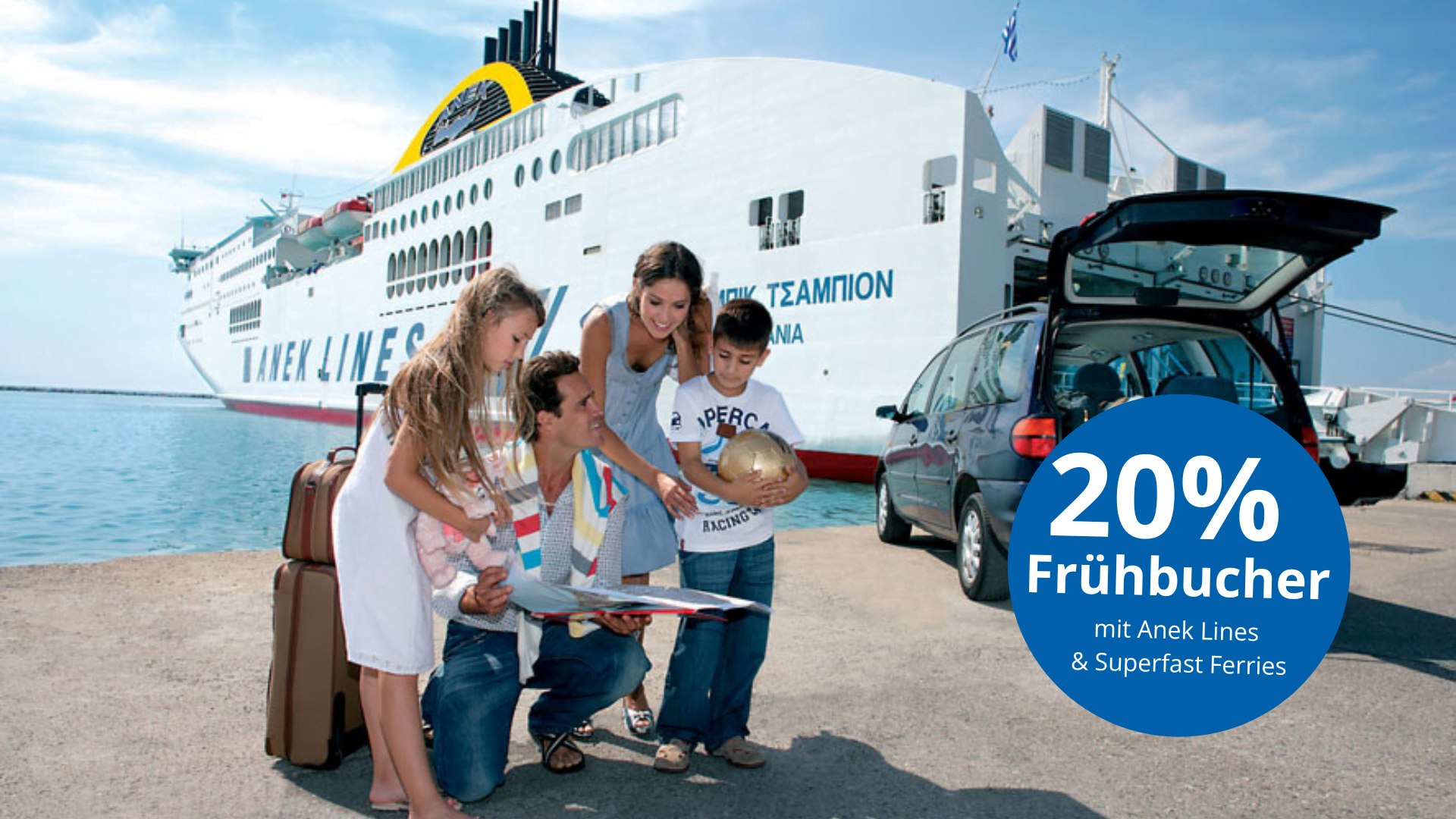 20% early booking discount Anek by ferry to Greece